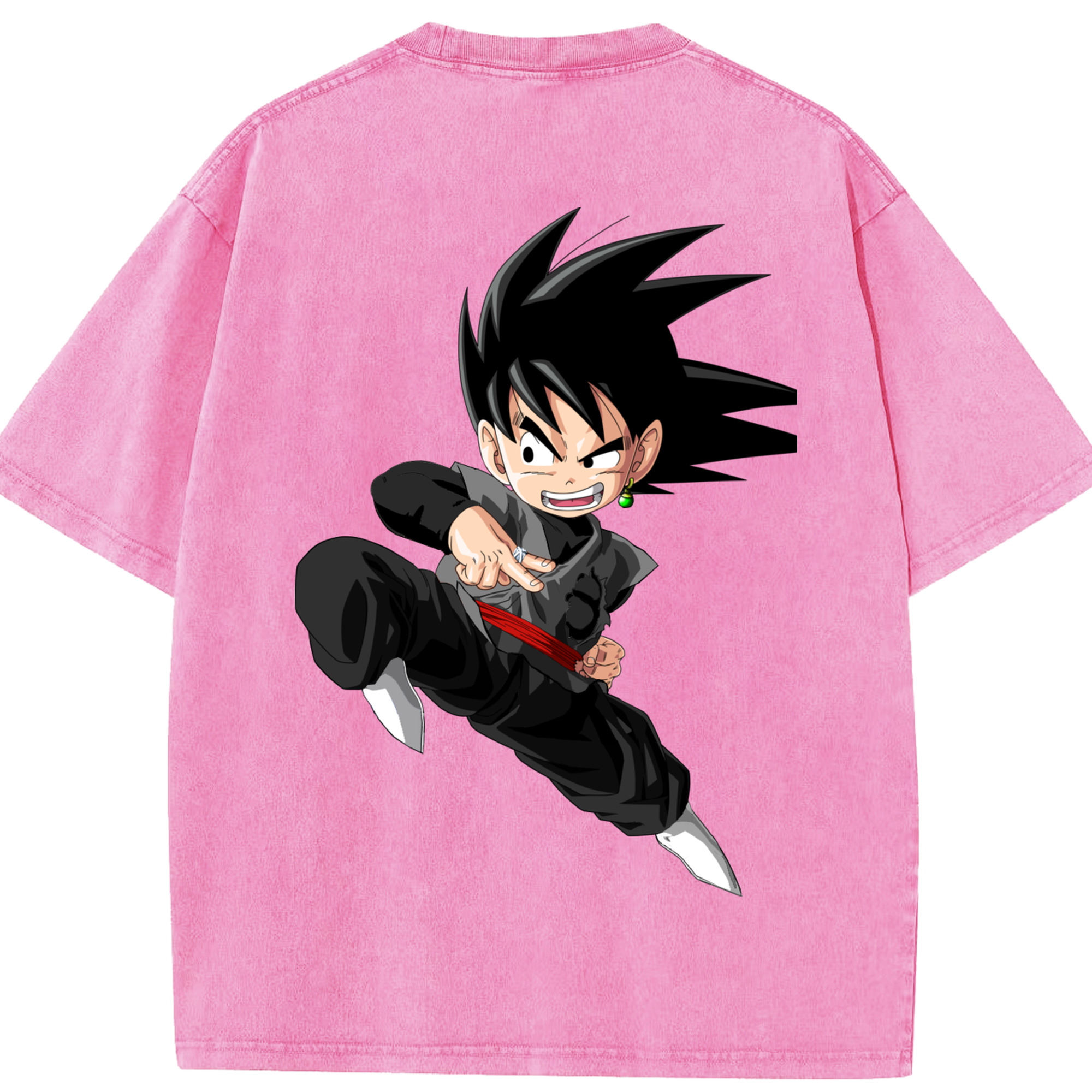 （画像用） ドラゴンボール 孫悟空（そん ごくう）Son Goku カカロット DRAGON BALL Kakarotto 綿100% ヴィンテージ風 半袖Tシャツ（背面プリント）